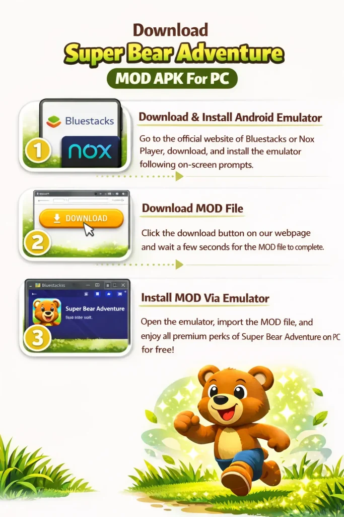 Download Super Bear Adventure MOD APK For PC