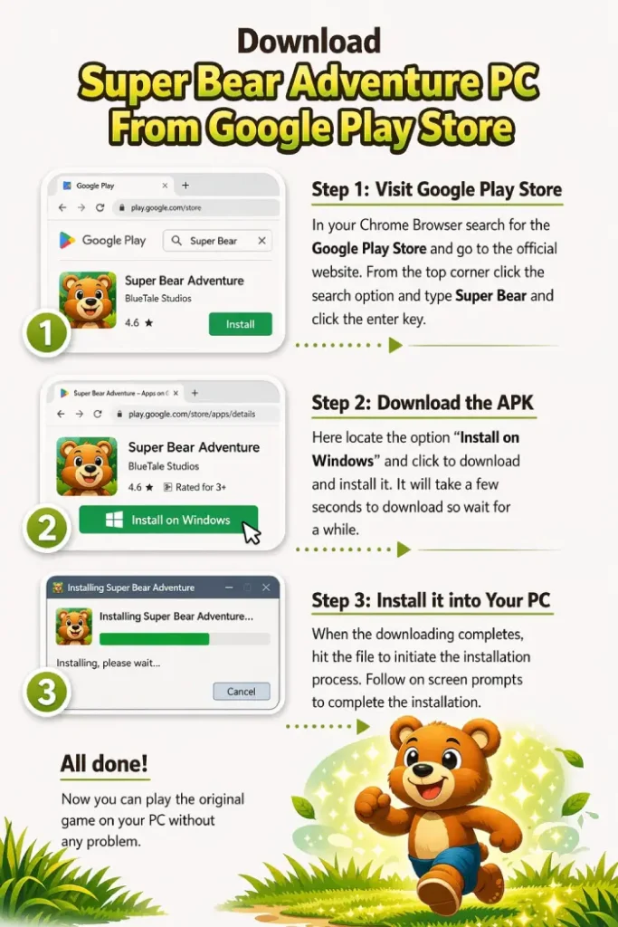 Download Super Bear Adventure PC From Google Play Store